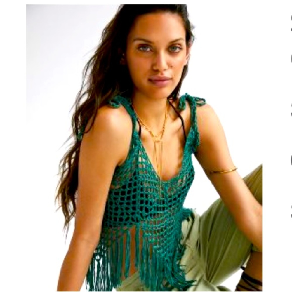 NWT Anthropologie Shoulder-Tie Crochet Vest